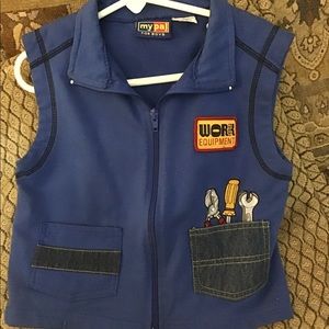 My Pal for Boys 4t vest work shop equipment blue with denim pockets